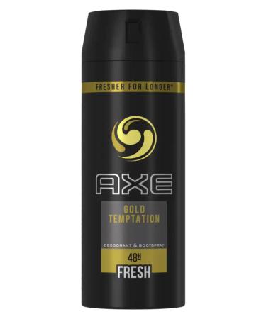 Axe Gold Temptation Body Spray Antiperspirant & Deodorant 4oz - Pack of 6 Cans | 48-Hour Odor Protection - Buy Online on SooperMarket.com