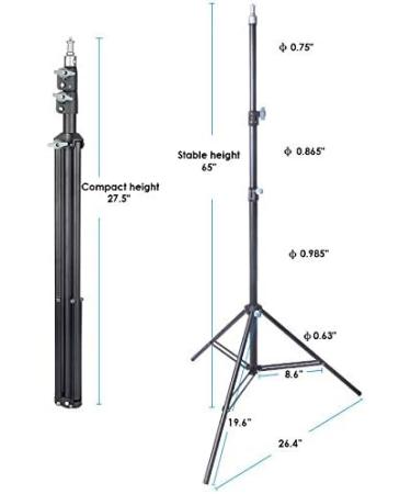 7ft Aluminum Photography Light Stand for Reflectors, Soft Boxes, Lights - 1/4 Thread, Compact & Sturdy - Ideal for Umbrellas & Backgrounds - Buy Online on SooperMarket.com