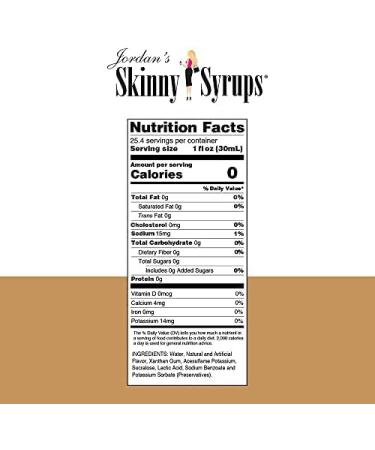 Jordan's Skinny Syrups Mixes Sugar Free White Chocolate Syrup | Zero Calories Zero Sugar Zero Carbs | For Coffee Tea Lattes | 1 Bottle (750 mL) - Buy Online on SooperMarket.com