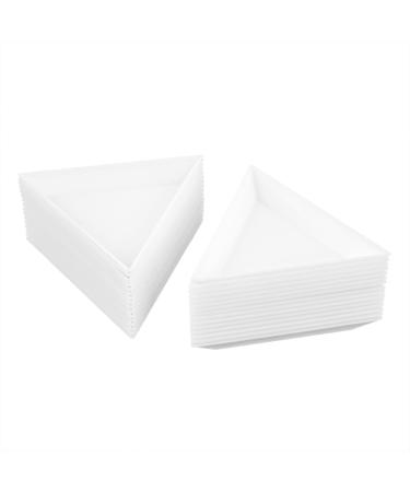 AUEAR, Bead Sorting Trays Plastic Nail Art Plates for DIY Art Craft Jewelry Project (White, 30 Pack Triangle Tray Shaped) 30 Pack White