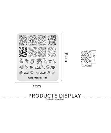Nail Stamping Plate Fashion Diamond Lipstick Make Up Beauty Theme Multi-Pattern Stamp Print Image Stamp Template Nail Art for Nail Design 3# - Buy Online on SooperMarket.com