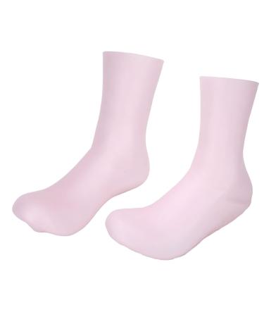 Shock Absorption Pressure Relief Prevent Cracking Silicone Moisturizing Socks Silicone Socks Soft Anti Slip Moisturizing Socks Silicone Gel Heel Socks for Women Men Dry Cracked Foot Skin(L)