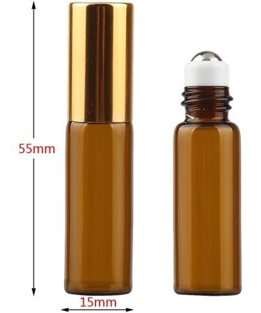 Tianzd 20 Pack 5ml Amber Roller Bottles - Essential Oil Glass Rollers with Gold Caps & Funnel Opener - Perfect for DIY Aromatherapy - Buy Online on SooperMarket.com