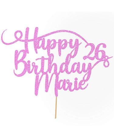 Cakeshop personalized Happy Birthday glitter cake decoration adapted color every name & every old cake decoration for birthday party (babyosa)