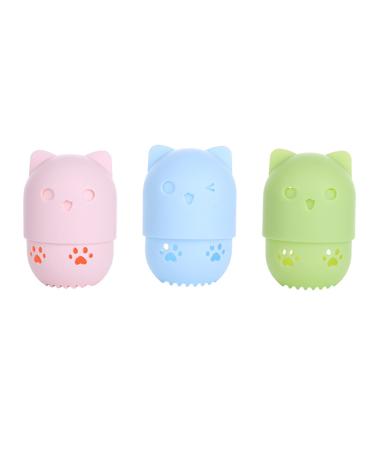 U-K 1 Pc Silicone Makeup Sponge Holder Cat Shaped Travel Case Foundation Sponge Carrying Bag Beauty Blender Holder Capsule Cosmetic Sponge Drying Rack (Random Color) Nice Design as shown