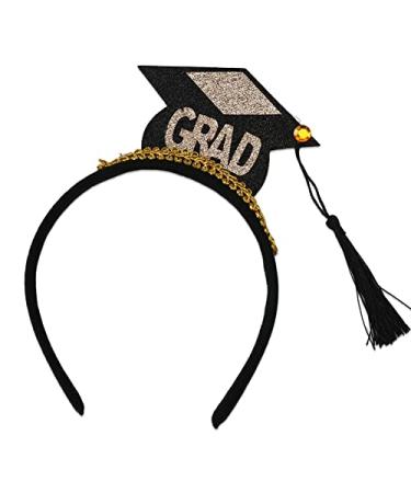 Guqqeuc Graduation Cap Headband with Tassel for Women Men Mini Grad Headbands for Boys Girls Graduation Hair Accessories for Graduation Party Supplies Decorations