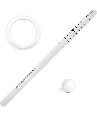 Mazel Golf Putting Alignment Rail Trainer for Precision Distance Control and Instant Feedback - Alloy Steel Putting Aid with Ring and Practice Ball - Buy Online on SooperMarket.com