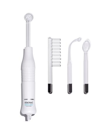 StackedSkincare - High Frequency Wand for Acne, Painless Face Tool, Clears Clogged Pores, Improves Redness and Inflammation, Painless Gas Electrodes