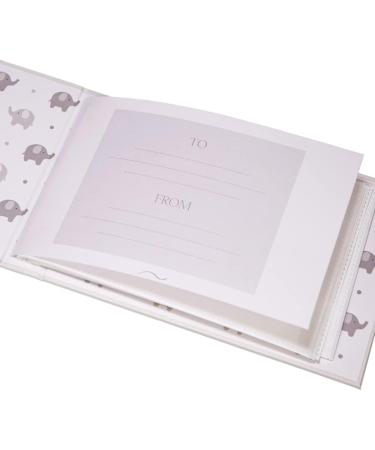 Cute Baby Elephant Grey Photo Album | Silver Stars & Palm Leaves | New Born/Baby Shower | 24 Spaces 4x6 by Happy Homewares - Buy Online on SooperMarket.com