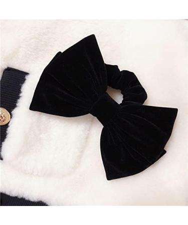 Black Velvet Hair Scrunchies for Women and Girls - Hair Elastic Bow Ties - Buy Online on SooperMarket.com