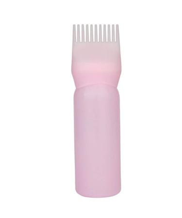 Hilai 1PC Root Comb Applicator Bottle Hair Coloring Dye And Scalp Treament Essential Salon Hair Cleansing Bottle 4 Ounce With Graduated Scale(Pink)