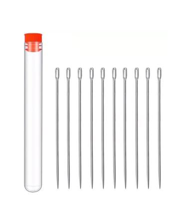 10 Pieces 5 Inch Long Upholster Needles Simple Needles Large Eye Needle for Hand Sewing Act Crafts, Upholster, Craft Leather Jewelry