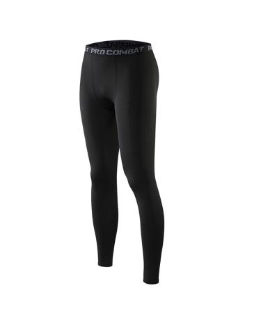 SMATSTYLE compression pants men sport leggings running trousers long tight breathable baselayer leggings training pants for fitness jogging basketball l pure black