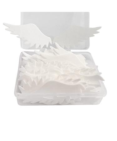 Hpory Cake Topper 60 Pcs Edible White Wings Cupcake Toppers Glutinous Rice Paper Happy Birthday Cake Toppers Angel Wings Cake Decorations for Birthday Wedding Celebration Party