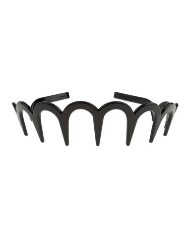 1PC Unisex Wavy Headband Black Hair Band Spring Wavy Metal Hair Band with Long Teeth Hairhoop Sports Headband Headwear Accessories Black 1pc