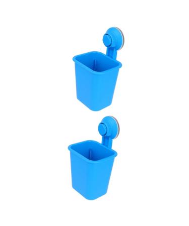 CABILOCK 2 STK wall brackets Electric toothbrush Electrician toothbrush suction holder dance-free toothbrush holder toothpaste storage box suction wall child bluex2st 17*11cmx2pcs