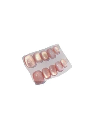 Handmade Phototherapy Wearing Nail Rose Cat Eye Popular Short Nail Beauty Patch Nail Patch False Nail (Color : A Size : XS)