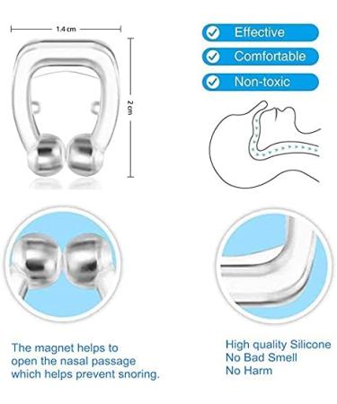 Silicone Magnetic Anti Snoring Clips - Set of 4 | Snore Stopper Nasal Dilator for Men and Women - White - Buy Online on SooperMarket.com