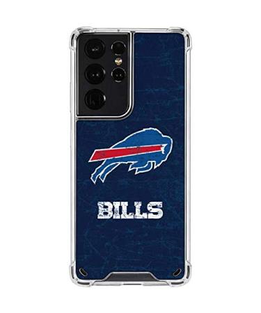 Skinit Clear Phone Case Compatible with Samsung Galaxy S21 Ultra 5G - Officially Licensed NFL Buffalo Bills Distressed Design