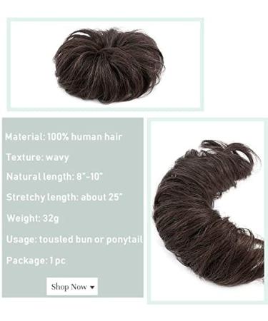 SEGO Hairpiece Extensions - Real Hair Long Messy Bun Updo Voluminous Dark Brown #2 - International Shipping Available - Buy Online on SooperMarket.com