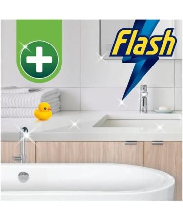 Flash Sparkling Bathroom Antibacterial Cleaning Spray Wipe-Done 800ml White Blossom Fragrance + for You: Cleaning Cloth + Organza Small Bag - Buy Online on SooperMarket.com