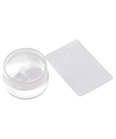 Clear jelly nail art stamper nail art scraper transparent silicone nail art stamping template with cap manicure nail care tool silicone nail art stamp set-1set