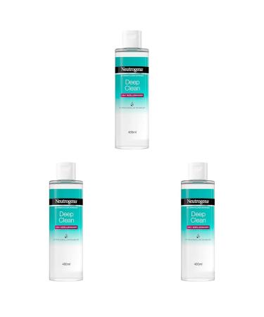 Neutrogena Deep Clean 3-in-1 micelle water (400 ml) perfume-free facial cleaning without alcohol gentle make-up removal without rubbing suitable for all skin types (pack of 3) 400 ml (3 pack)