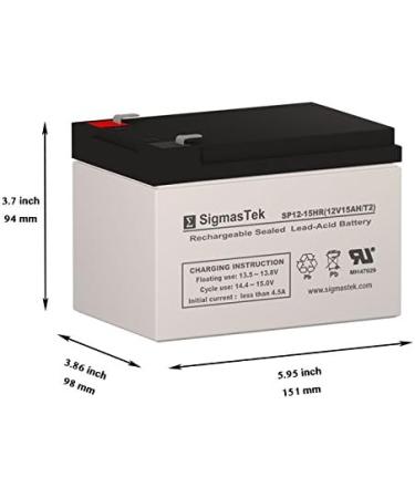 Buy SigmasTek SP12-15HR 12V 15AH F2 SLA Battery - Replace HR15-12 EVH12150 ELT-12140 & More - Fast Worldwide Shipping - Buy Online on SooperMarket.com
