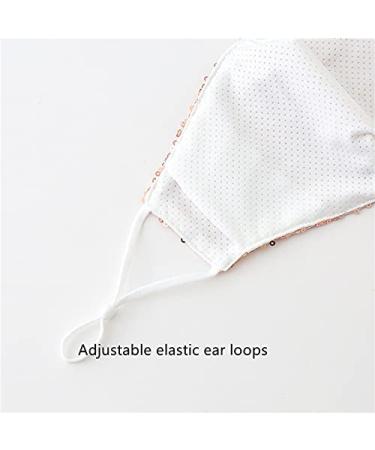 Bling Sequin Fashion Face Mask with 2 Filters | Reusable Sparkly Glitter Mask for Women | Adjustable Ear Loops | Gold - Buy Online on SooperMarket.com