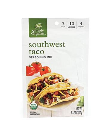 Simply Organic Southwest Taco Seasoning, Certified Organic | 1.13 oz | Pack of 3