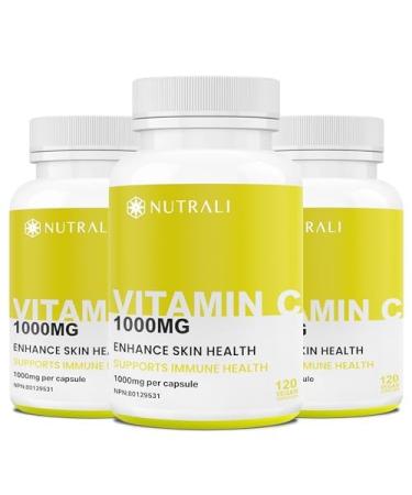 MAXIMUM POTENCY 1000mg Vitamin C Capsules Vital Immune Support Powerful Antioxidant Healthy Skin Bones and Teeth Helps Metabolize Nutrients Slow Release Vegan Gluten Free. 360 Easy to Swallow Capsules. 3 Packs 360 count (Pack of 1)