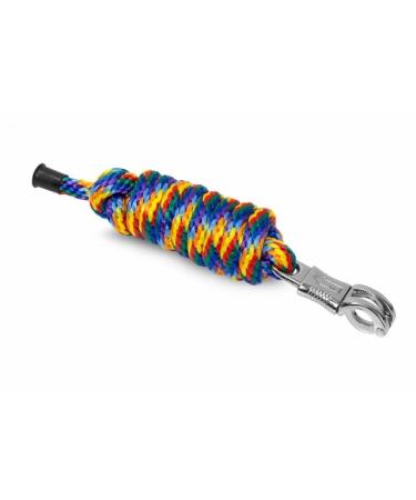 Connection trick for horses and ponies start hard pp rope 2m with classic carabiner hook and panic (royal blue/yellow/red panic) royal blue/red panic hooks