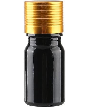 Tianzd 4PCs 5ml Gloss Black Glass Bottles with Gold Aluminum Caps | Sealed Stopper Flasher Oil Fragrance & Aromatherapy - Buy Online on SooperMarket.com