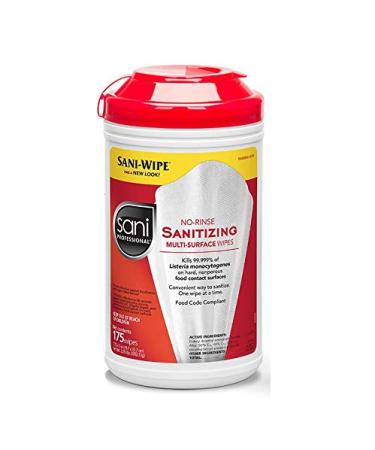 PDI - Professional Disposables Intl.-P66784 Sani-Wipe Non-Rinse Food Contact Hard-Surface Sanitizing Wipe 7.75 x 5 175/can