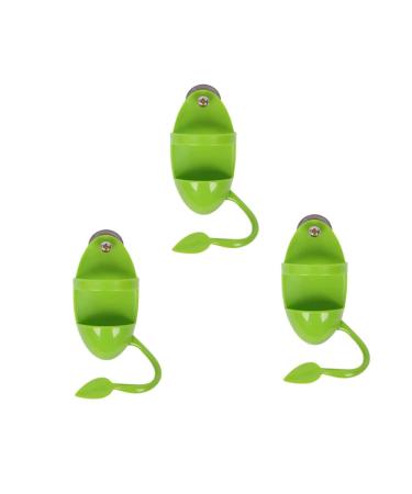 Cuttlebone Holder 3 pcs. Bird stand with plastic cuddle and bone sticks ideal for parrots parakeets finches (green)