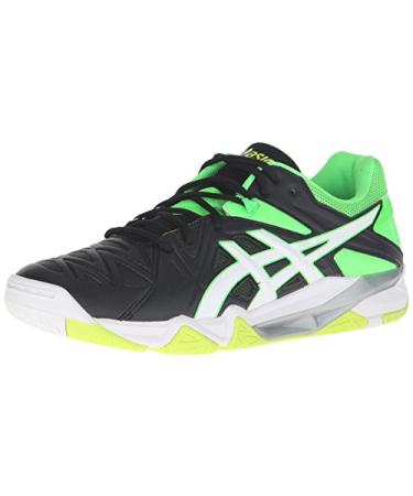 ASICS Men's GEL-Cyber Sensei Volleyball Shoe 6.5 Black/White/Green Gecko