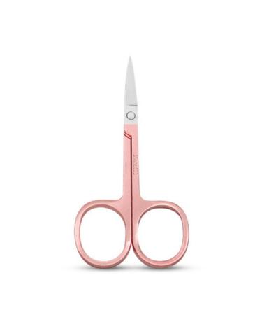 YSJJZRL 2 Pcs Professional Grooming Scissors - Eyebrow Scissors - Small Curved Stainless Steel Manicure & Beauty Scissor (Rose Gold-Silver)