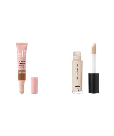 e.l.f. Halo Glow Contour Beauty Wand + 16HR Camo Concealer (Light Ivory) Bundle