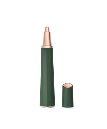 TEMKIN Nose Hair Trimmer Ear and Nose Hair Trimmer Professional Lady's Painless Nose and Eyebrow Trimmer Electric Waterproof Facial Epilator Hair Removal Razor Easy to Clean Trimmers (Color : Gre Green