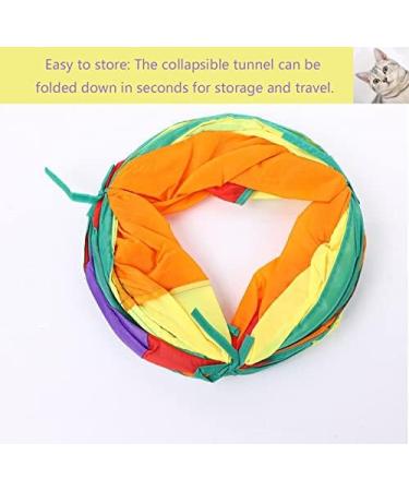 Interactive Cat Tunnel Toy for Indoor Cats - Collapsible S-Style Rainbow Tunnel for Kittens, Rabbits, and Puppies - Buy Online on SooperMarket.com