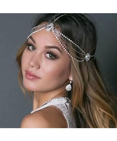 Runmi Rhinestone Head Chain - Gold Crystal Hairpiece & Wedding Hair Accessories for Women & Girls - Buy Online on SooperMarket.com