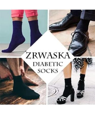 ZRWASKA Women's Diabetic Socks Oedema friendly Wide Honey Comb top soft cuff Ankle Non-Elastic for Swollen feet Legs Non-Binding Circulatory Sock 3 Pack Size 4-7 4-7 Pastel Colours (3 Pairs) - Buy Online on SooperMarket.com