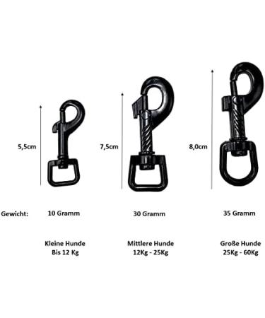 Biothane Dog Line - Adjustable Black Hook Leash for Small & Large Dogs | 2m to 5m Options | Durable & Waterproof - Buy Online on SooperMarket.com