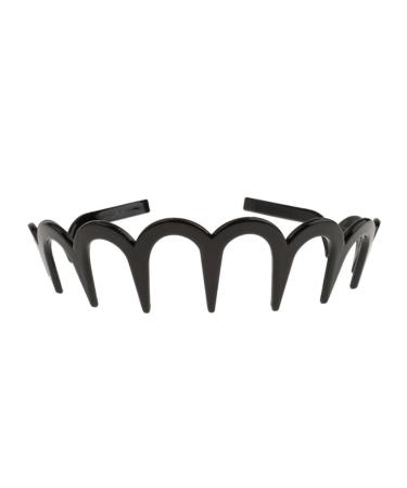 Wavy Hairhoop Unisex Wavy Headband Black Spring Wavy Metal Hair Band with Long Teeth Hairhoop Sports Headband Headwear Accessories Black 1pc Wavy Metal Hair Band