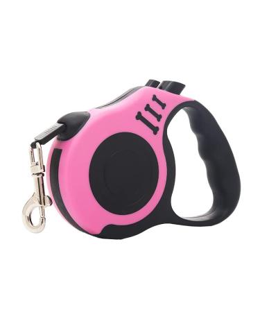 Retractable Dog Lead 360 Tangle-Free Harness Leashes with Non-Slip Handle Extendable Nylon Leads Adjustable Puppy Strap for Dogs Training Walking Jogging 5M/16FT for Medium Small Pet 15-20KG (Pink)