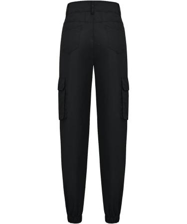 Women's Summer Hip Hop Baggy Sweatpants - High Waist Cargo Pants with Multiple Pockets | Black Joggers Trousers - Buy Online on SooperMarket.com