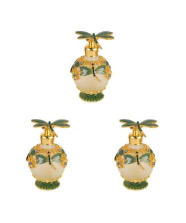 Dajidafu 3 Set of Decorative Glass Perfume Bottle Easy To Clean Wide Application Gifts Sturdy And Durable Decorative Perfume Bottle green green 3Set