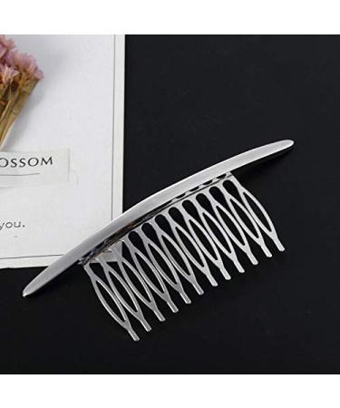 Curved Alloy Hair Side Comb Set - Silver & Gold French Hair Twist Inserts & Clips for Women & Girls - Stylish Hair Jewelry & Styling Tool - Buy Online on SooperMarket.com