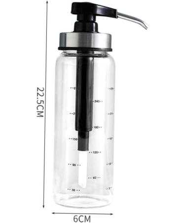 WOFASHPURET Glass Containers for Liquids Coffee Syrup Dispenser Pump Stainless Steel Press Mouth 22.5x6x6cm Black - Buy Online on SooperMarket.com