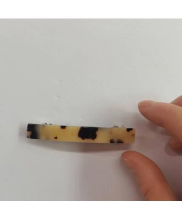 CARAVAN Hand Made Barrette Ivory Tokyo Color 2.9" Of Celluloid Acetate Material
